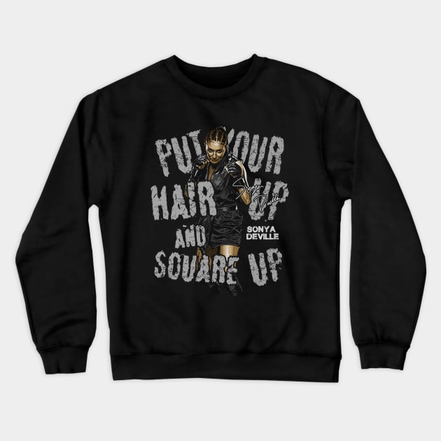 Sonya Deville Hair Up Square Up Crewneck Sweatshirt by MunMun_Design